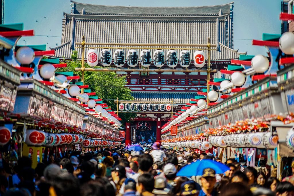 jalan nakamise di tokyo jepang