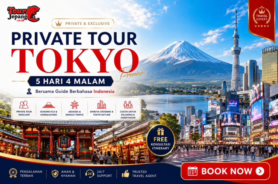 Paket Private Tour Tokyo 5 Hari 4 Malam dengan Guide Berbahasa Indonesia