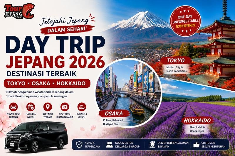Day Trip Jepang 2026: 20 Destinasi Terbaik dari Tokyo, Osaka & Hokkaido
