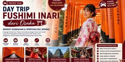 Private Tour Day Trip Fushimi Inari dari Osaka