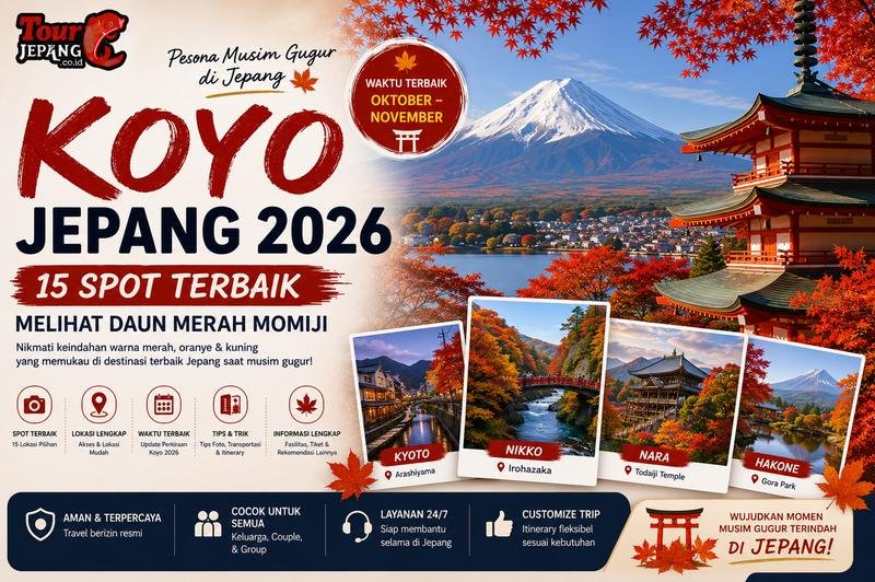 Koyo Jepang 2026: 15 Spot Terbaik Melihat Daun Merah dan Momiji